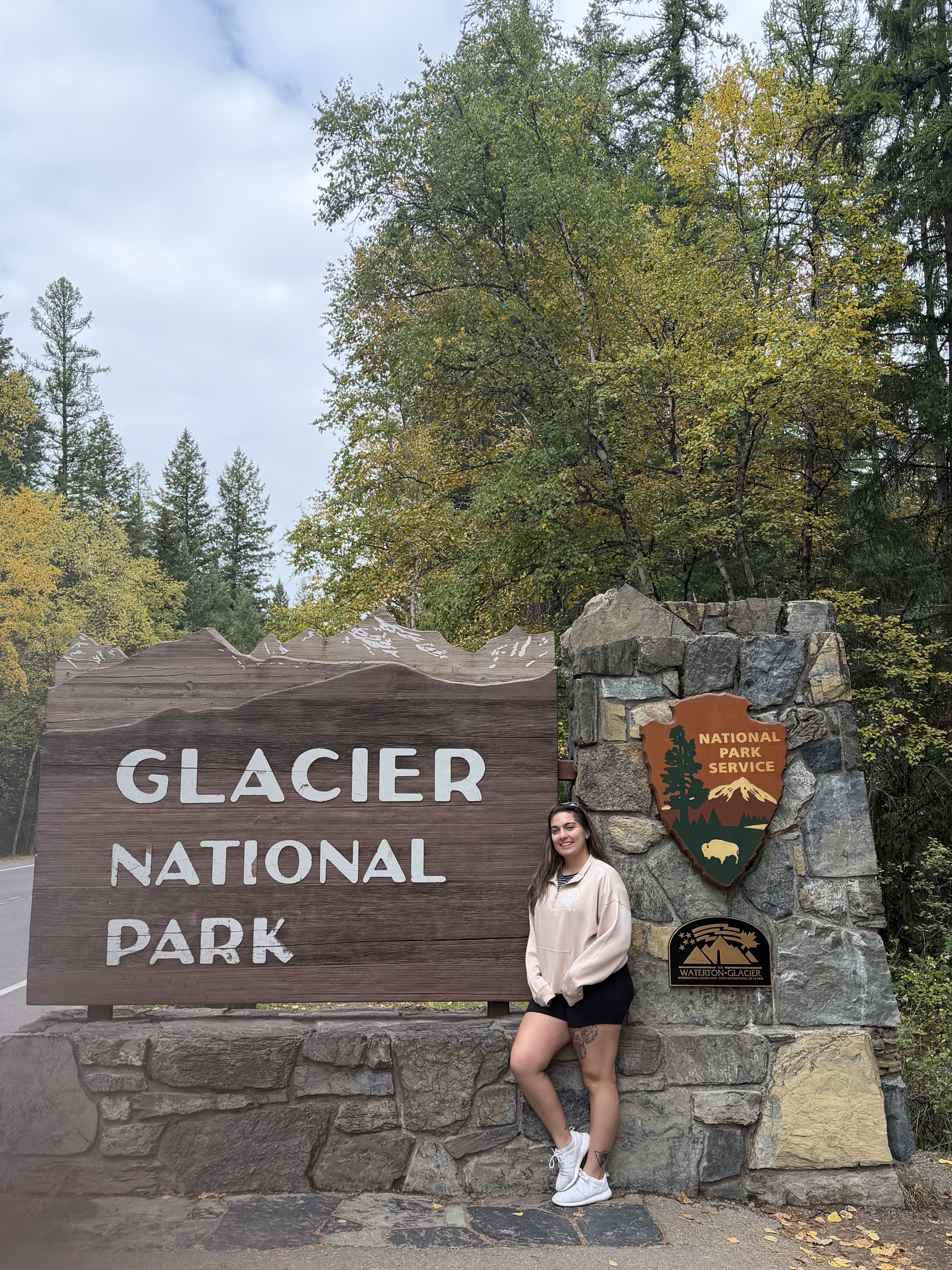The entrance sign for Glacier National Park